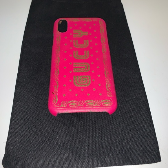 Authentic Pink Gucci Moon & Stars Leather iPhone X Case - Picture 8 of 9